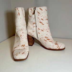 Sam Edelman Osten Bootie Cow Print Real Leather